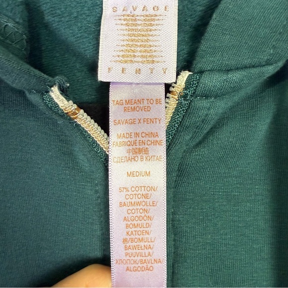 Savage X Fenty Forever Showgirl Hooded Graphic Sweatshirt Onsie - Picture 8 of 11